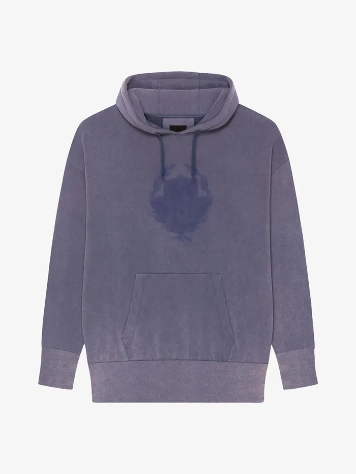 Shadow Oversized Hoodie In Fleece Medium Blue Men Givenchy Sweatshirts and Hoodies