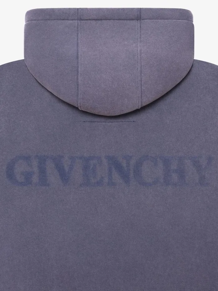 Shadow Oversized Hoodie In Fleece Medium Blue Men Givenchy Sweatshirts and Hoodies