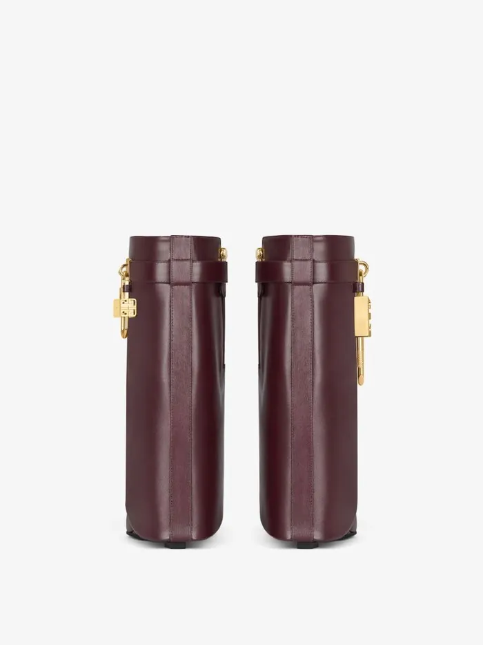 Shark Lock Ankle Boots In Leather Oxblood Red Women Givenchy Shark Lock
