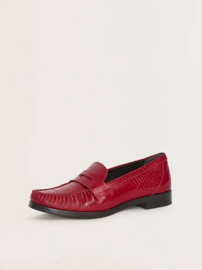 Shoes The Reformation Ani Ruched Loafer Red Croc