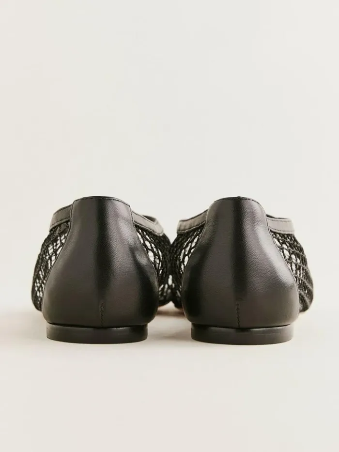 Shoes The Reformation Britt Ballet Flat Black Mesh