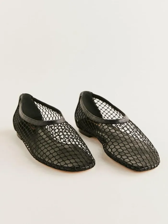 Shoes The Reformation Britt Ballet Flat Black Mesh