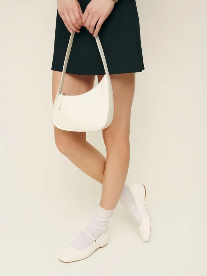 Shoes The Reformation Charlie Ballet Flat White Leather