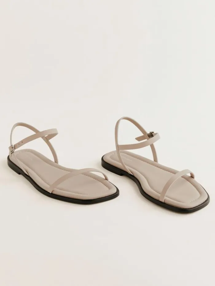 Shoes The Reformation Lake Flat Sandal Porridge
