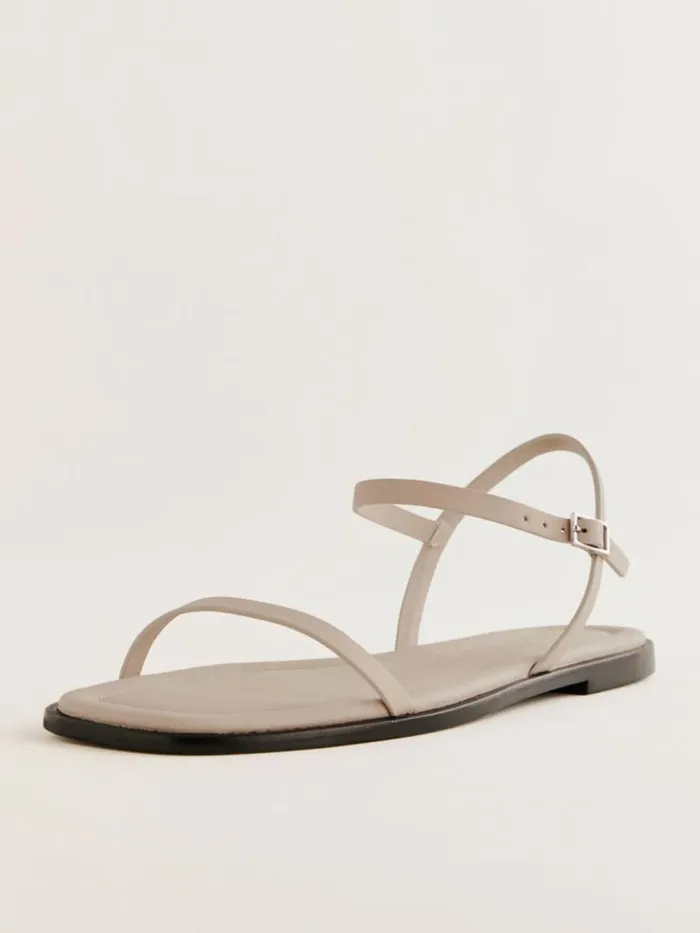 Shoes The Reformation Lake Flat Sandal Porridge