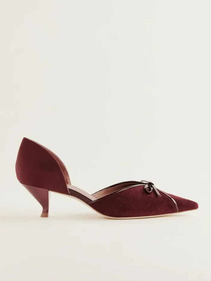 Shoes The Reformation Nunzia Kitten Pump Ruby Suede