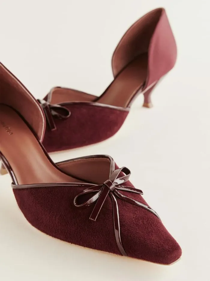 Shoes The Reformation Nunzia Kitten Pump Ruby Suede