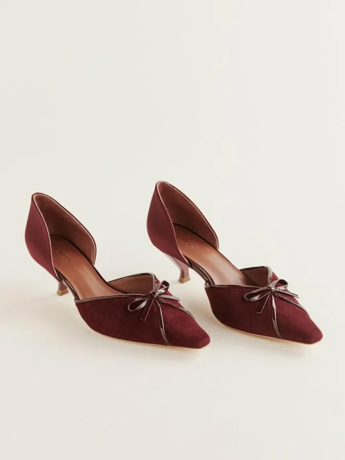 Shoes The Reformation Nunzia Kitten Pump Ruby Suede