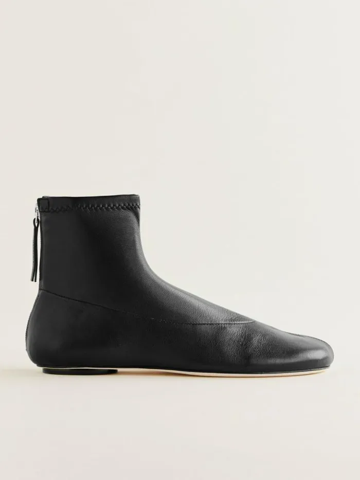 Shoes The Reformation Payton Stretch Bootie Black Stretch Leather