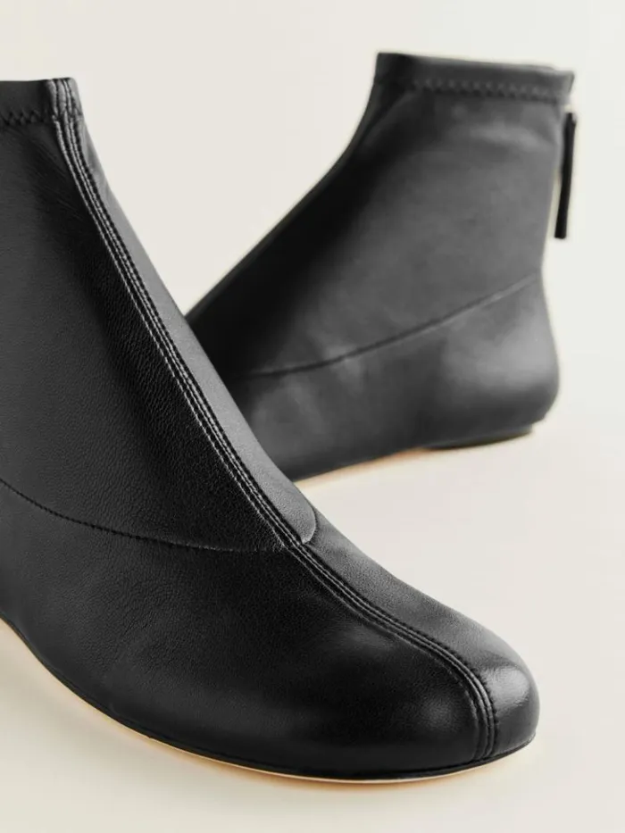 Shoes The Reformation Payton Stretch Bootie Black Stretch Leather