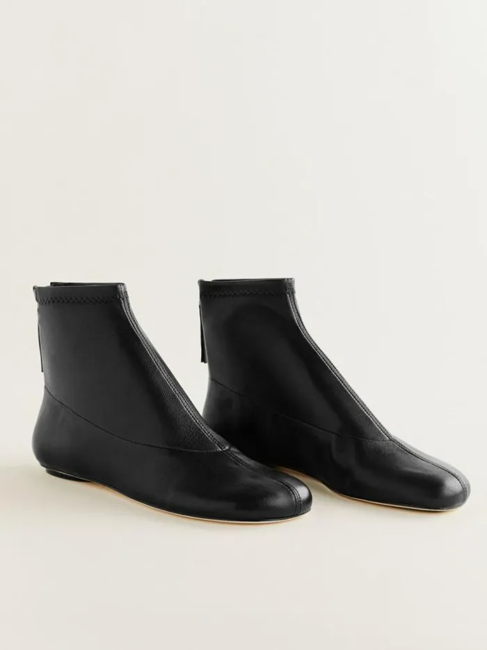Shoes The Reformation Payton Stretch Bootie Black Stretch Leather