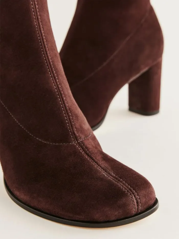 Shoes The Reformation Presley Ankle Boot Espresso Stretch Suede