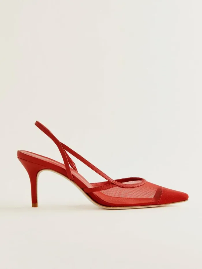 Shoes The Reformation Whitnee Slingback Heels Lipstick Mesh