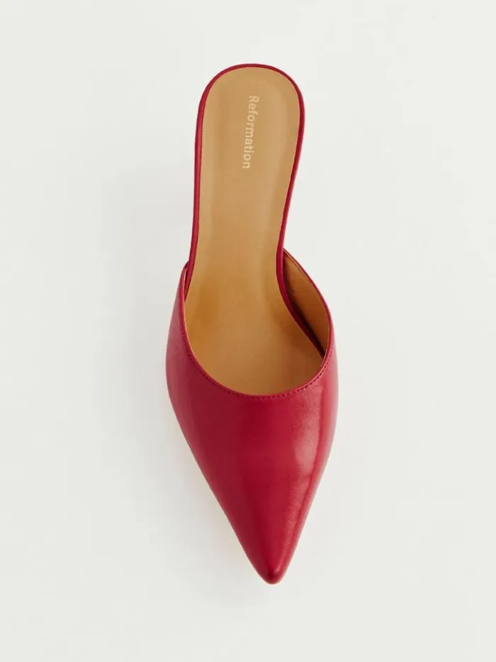 Shoes The Reformation Wilda Kitten Mule Scarlet