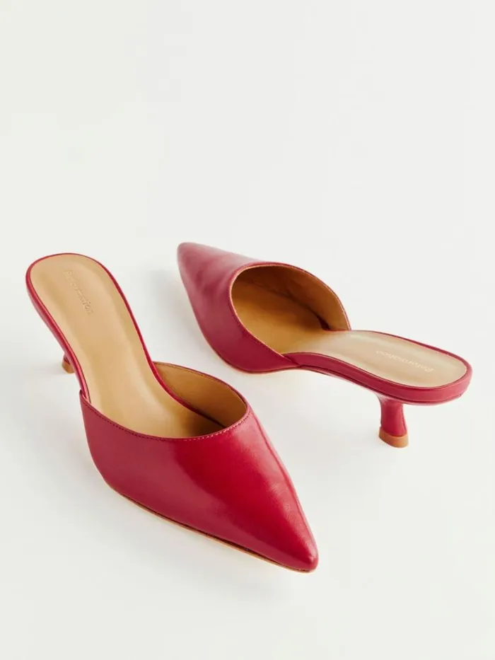 Shoes The Reformation Wilda Kitten Mule Scarlet