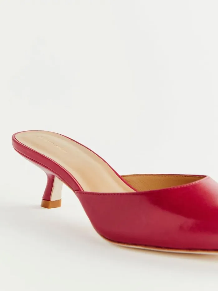 Shoes The Reformation Wilda Kitten Mule Scarlet