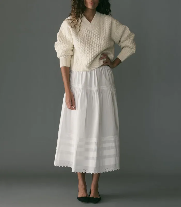Shop ALEAH SWEATER Ivory DEN Knitwear