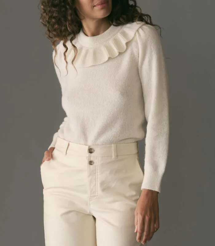 Shop AZARIA SWEATER Ivory DEN Knitwear
