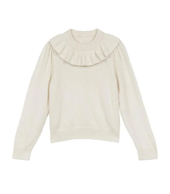Shop AZARIA SWEATER Ivory DEN Knitwear