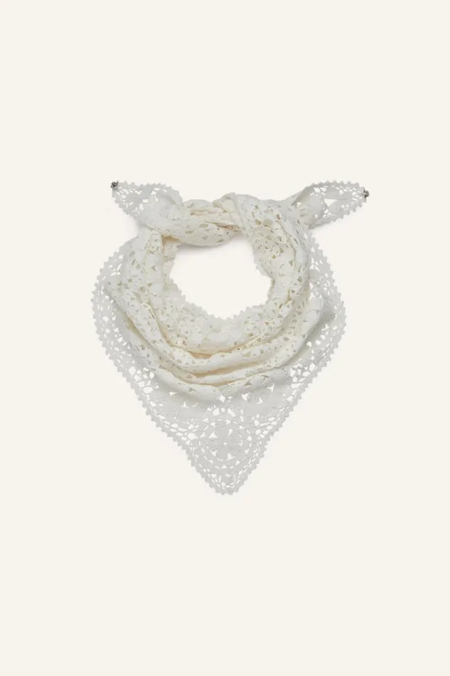 Shop Magda Butrym Accessories Crochet Scarf In Cream