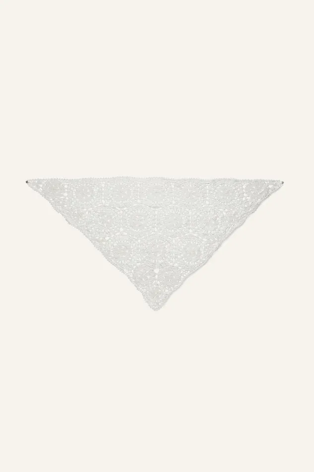 Shop Magda Butrym Accessories Crochet Scarf In Cream Shop Magda Butrym Accessories Crochet Scarf In Cream