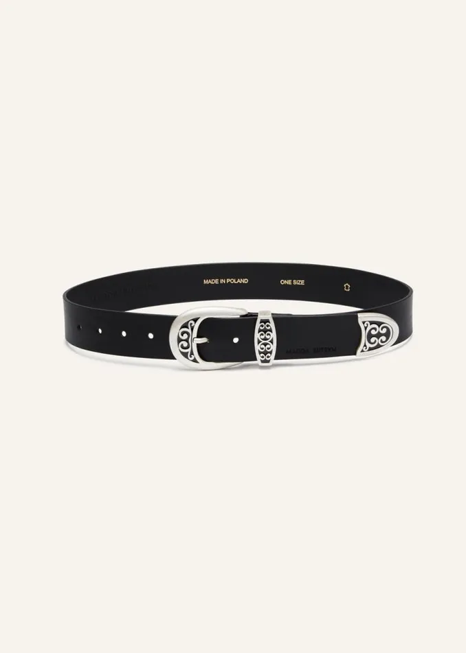 Shop Magda Butrym Accessories Volute Belt In Black Shop Magda Butrym Accessories Volute Belt In Black