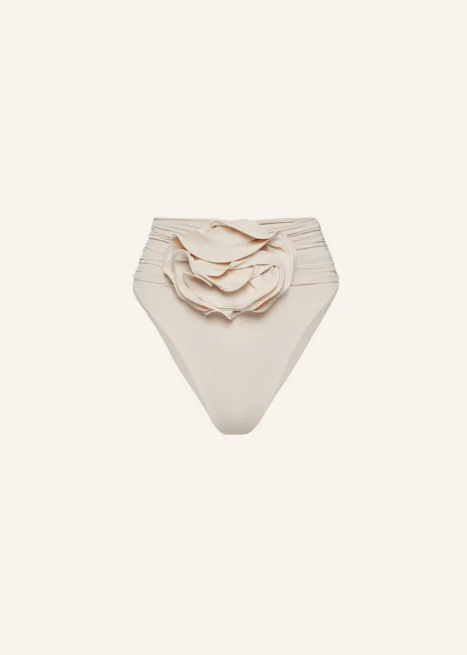 Shop Magda Butrym Beachwear Classic High Waist Flower Swim Bottom In Metallic Beige Shop Magda Butrym Beachwear Classic High Waist Flower Swim Bottom In Metallic Beige