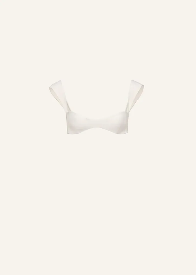 Shop Magda Butrym Beachwear Retro Bustier Swim Top In Cream
