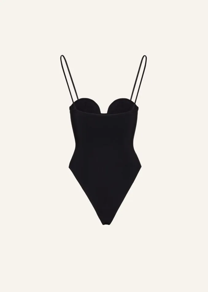 Shop Magda Butrym Beachwear Retro Bustier Swimsuit In Black Shop Magda Butrym Beachwear Retro Bustier Swimsuit In Black