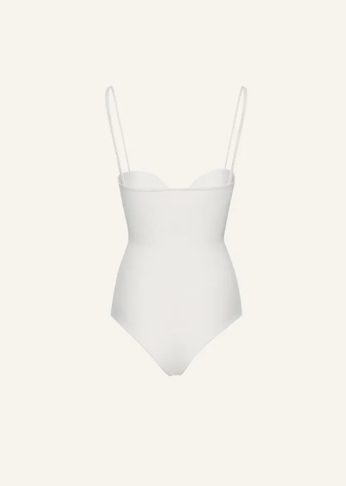 Shop Magda Butrym Beachwear Sweetheart Swimsuit In Cream Shop Magda Butrym Beachwear Sweetheart Swimsuit In Cream