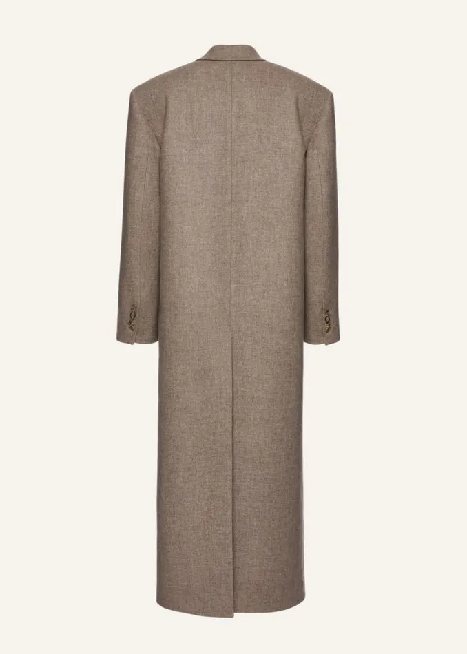 Shop Magda Butrym Coats And Jackets Singlebreasted Long Wool Coat In Taupe Shop Magda Butrym Coats And Jackets Singlebreasted Long Wool Coat In Taupe