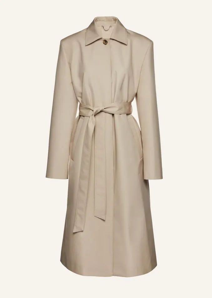 Shop Magda Butrym Coats And Jackets Wrap Cotton Coat In Beige