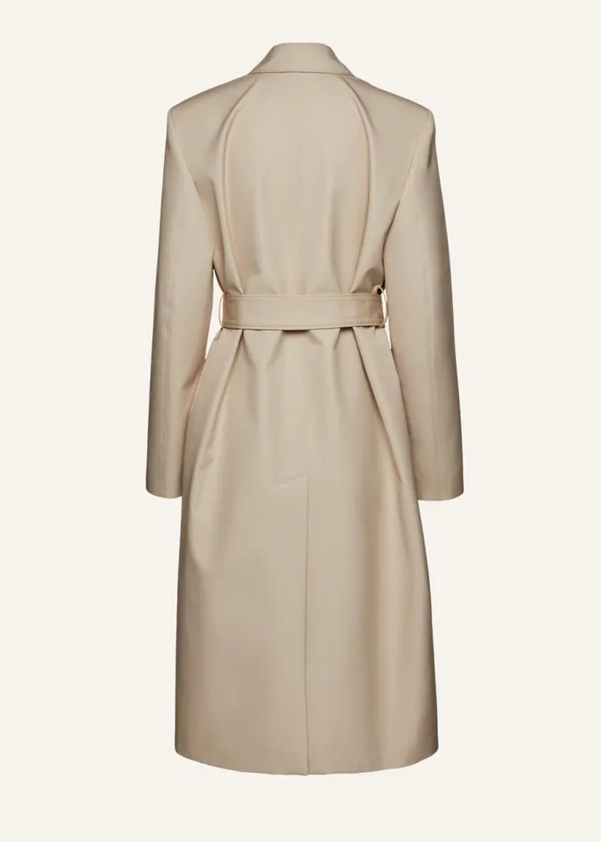 Shop Magda Butrym Coats And Jackets Wrap Cotton Coat In Beige Shop Magda Butrym Coats And Jackets Wrap Cotton Coat In Beige