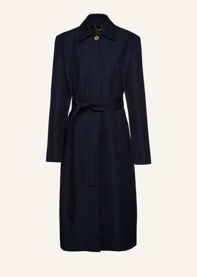 Shop Magda Butrym Coats And Jackets Wrap Cotton Coat In Navy