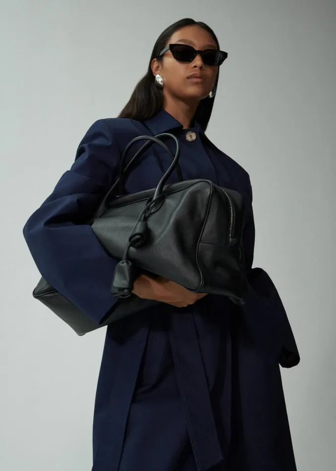 Shop Magda Butrym Coats And Jackets Wrap Cotton Coat In Navy Shop Magda Butrym Coats And Jackets Wrap Cotton Coat In Navy