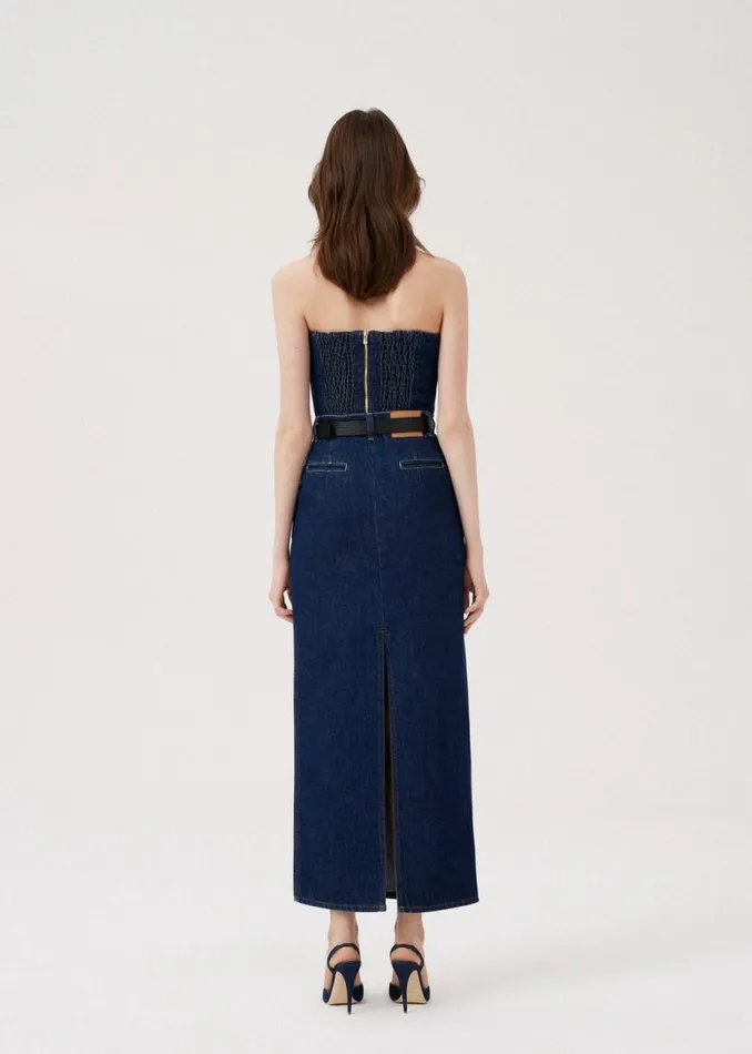 Shop Magda Butrym Denim Denim Corset Top In Indigo Shop Magda Butrym Denim Denim Corset Top In Indigo