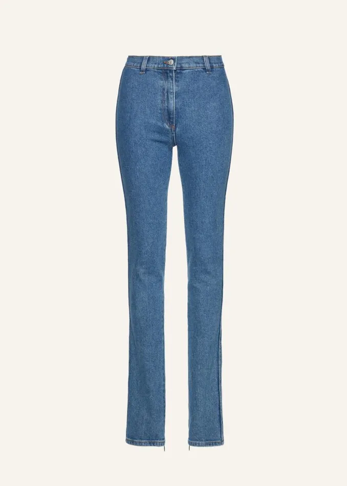 Shop Magda Butrym Denim Slim Denim Pants In Blue