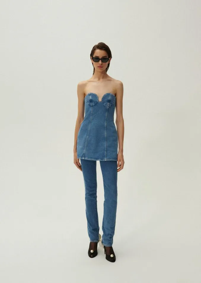 Shop Magda Butrym Denim Slim Denim Pants In Blue Shop Magda Butrym Denim Slim Denim Pants In Blue