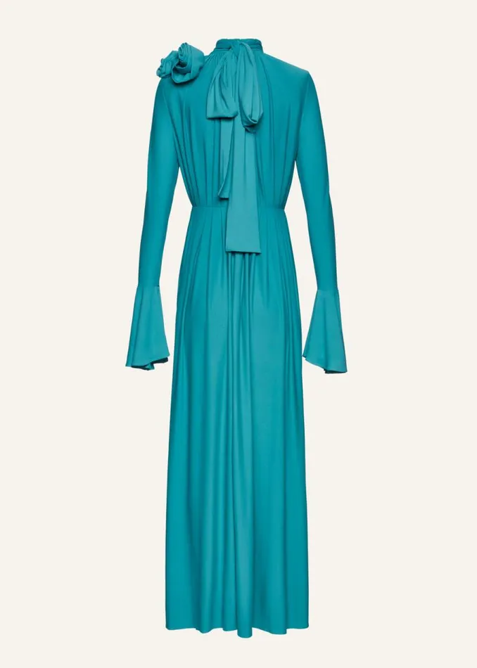 Shop Magda Butrym Dresses Bell Sleeve Maxi Dress In Aquamarine Shop Magda Butrym Dresses Bell Sleeve Maxi Dress In Aquamarine