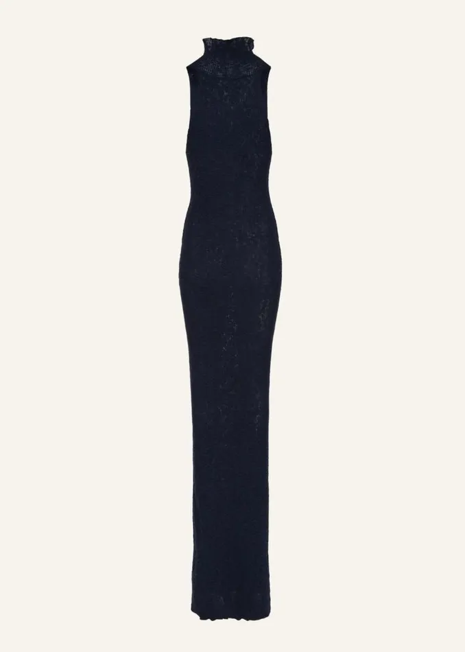 Shop Magda Butrym Dresses Boucle Halter Knitwear Dress In Navy Shop Magda Butrym Dresses Boucle Halter Knitwear Dress In Navy
