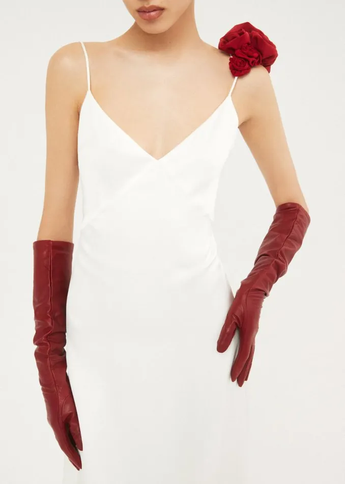 Shop Magda Butrym Dresses Rosette Embellished Slip Gown In Cream Shop Magda Butrym Dresses Rosette Embellished Slip Gown In Cream