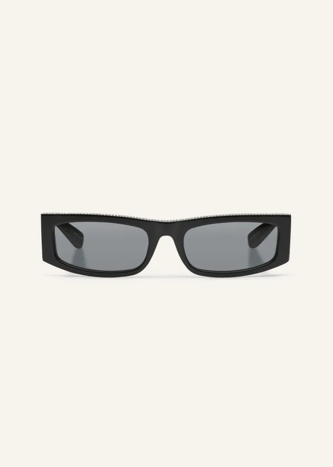 Shop Magda Butrym Eyewear Rectangular Sunglasses In Black Crystals