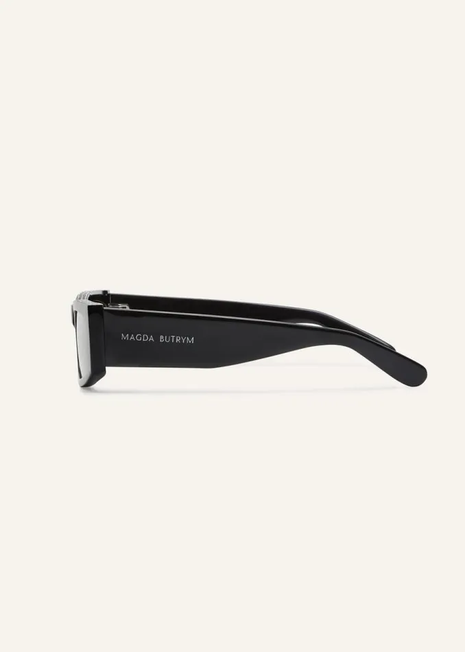 Shop Magda Butrym Eyewear Rectangular Sunglasses In Black Crystals Shop Magda Butrym Eyewear Rectangular Sunglasses In Black Crystals