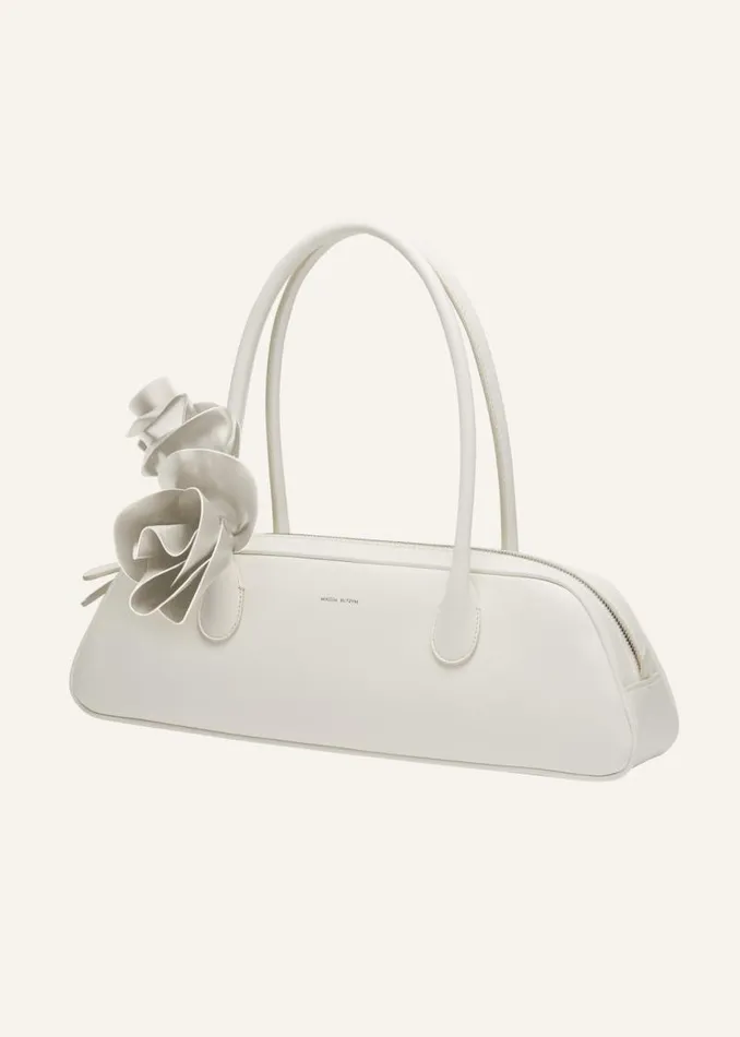 Shop Magda Butrym Handbags Brigitte Trapeze Bag In Cream Leather And Silver Shop Magda Butrym Handbags Brigitte Trapeze Bag In Cream Leather And Silver