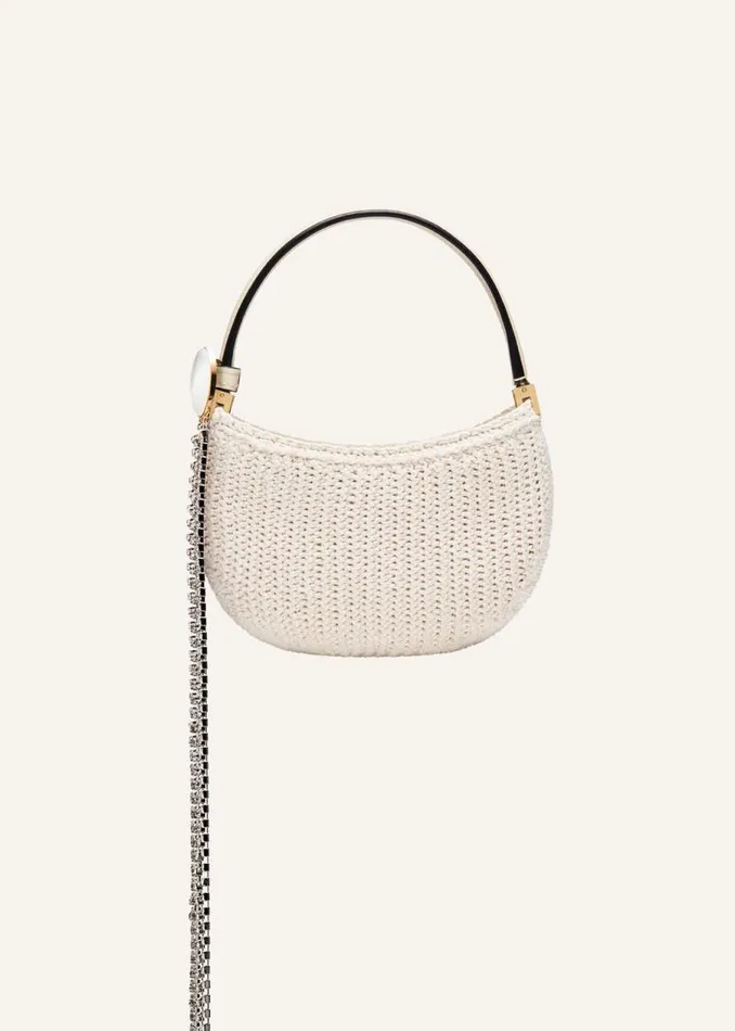 Shop Magda Butrym Handbags Micro Vesna Cream Crochet