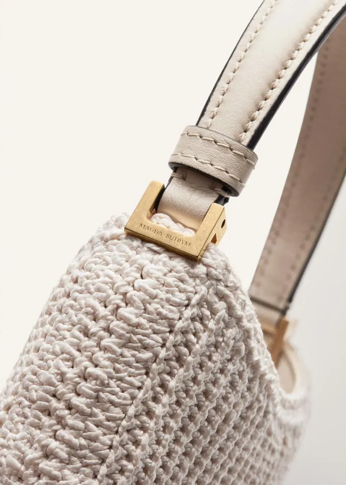 Shop Magda Butrym Handbags Micro Vesna Cream Crochet Shop Magda Butrym Handbags Micro Vesna Cream Crochet
