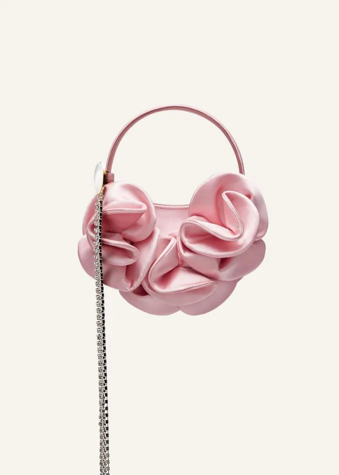 Shop Magda Butrym Handbags Micro Vesna Pink Satin