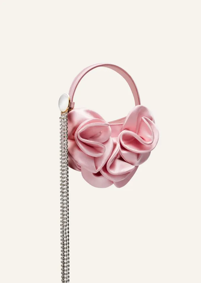 Shop Magda Butrym Handbags Micro Vesna Pink Satin Shop Magda Butrym Handbags Micro Vesna Pink Satin