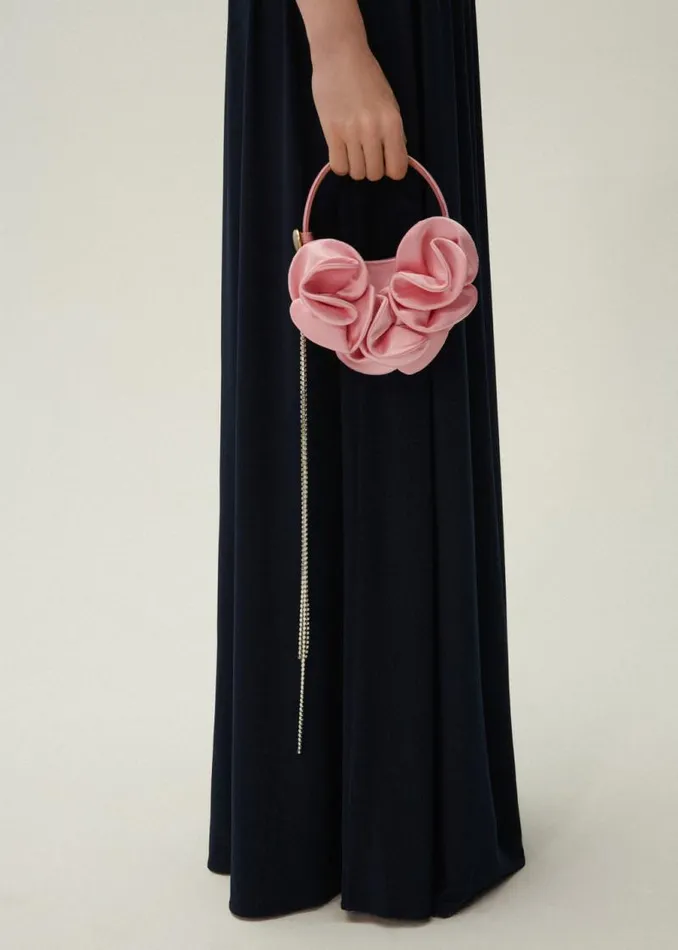 Shop Magda Butrym Handbags Micro Vesna Pink Satin Shop Magda Butrym Handbags Micro Vesna Pink Satin