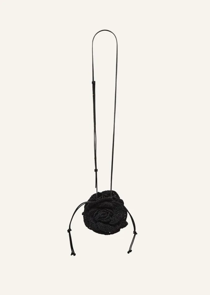 Shop Magda Butrym Handbags Small Magda Bag Beads Strap In Black Crochet Shop Magda Butrym Handbags Small Magda Bag Beads Strap In Black Crochet